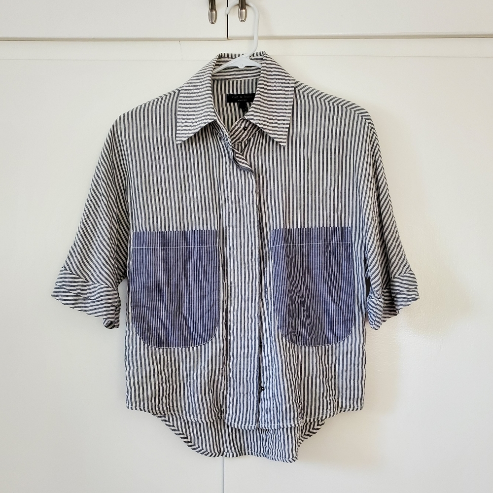 Rag & Bone stripe crop shirt